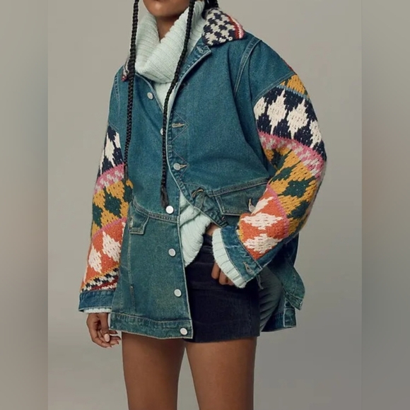 Anthropologie Jackets & Blazers - Anthropologie Pilcro Denim Sweater. Oversized Jacket